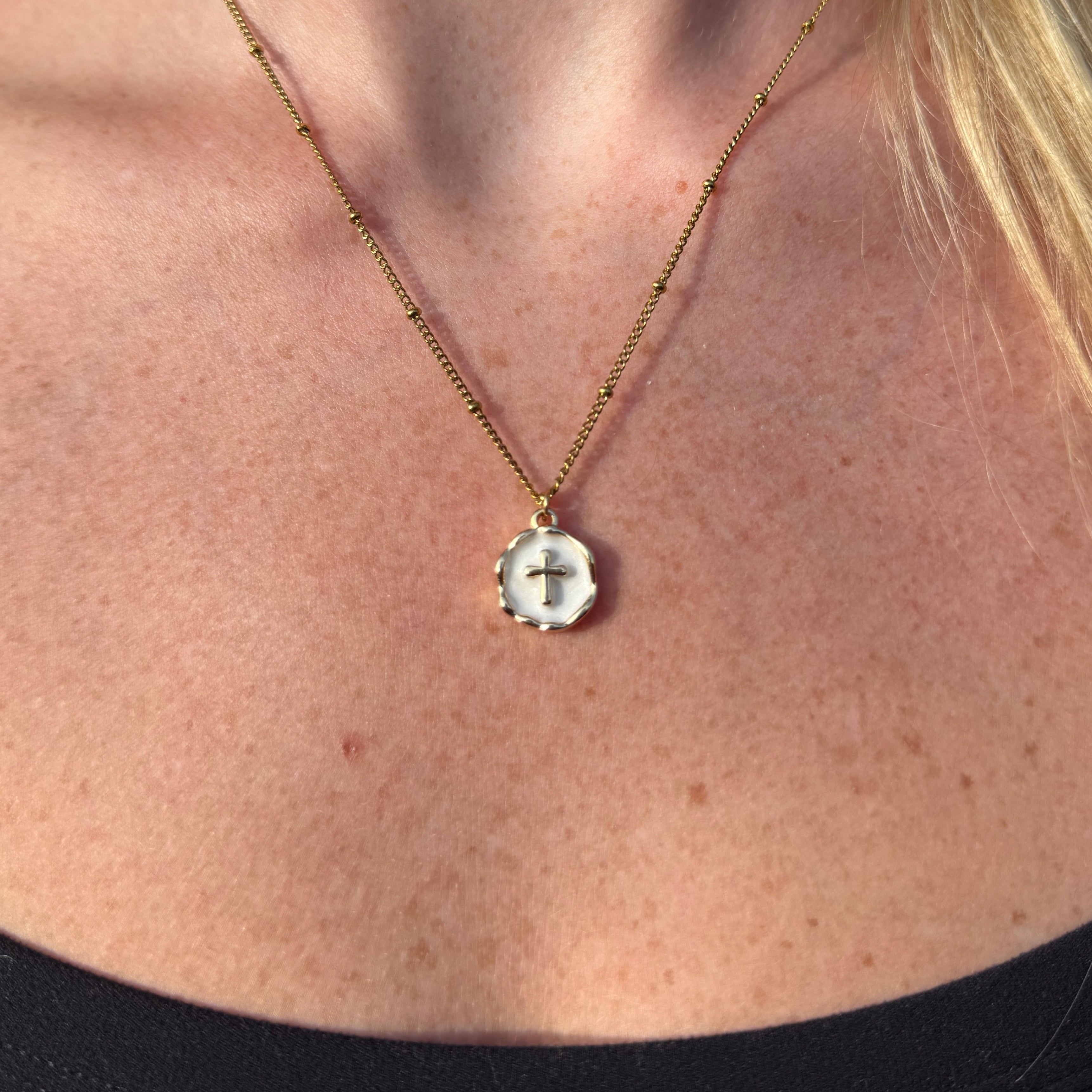Marble Enamel Cross